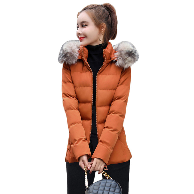 

2021 New Female winter coat caramel M-4XL plus size detachable skin with hood parkas new Korean short thin red down cotton jackets, 932 black