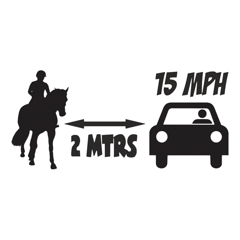 

16*7.3cm Horse Riding Decal Sticker Equine Safety Pass Wide & Slow Horse Car Sticker New hot style car accessories, Color