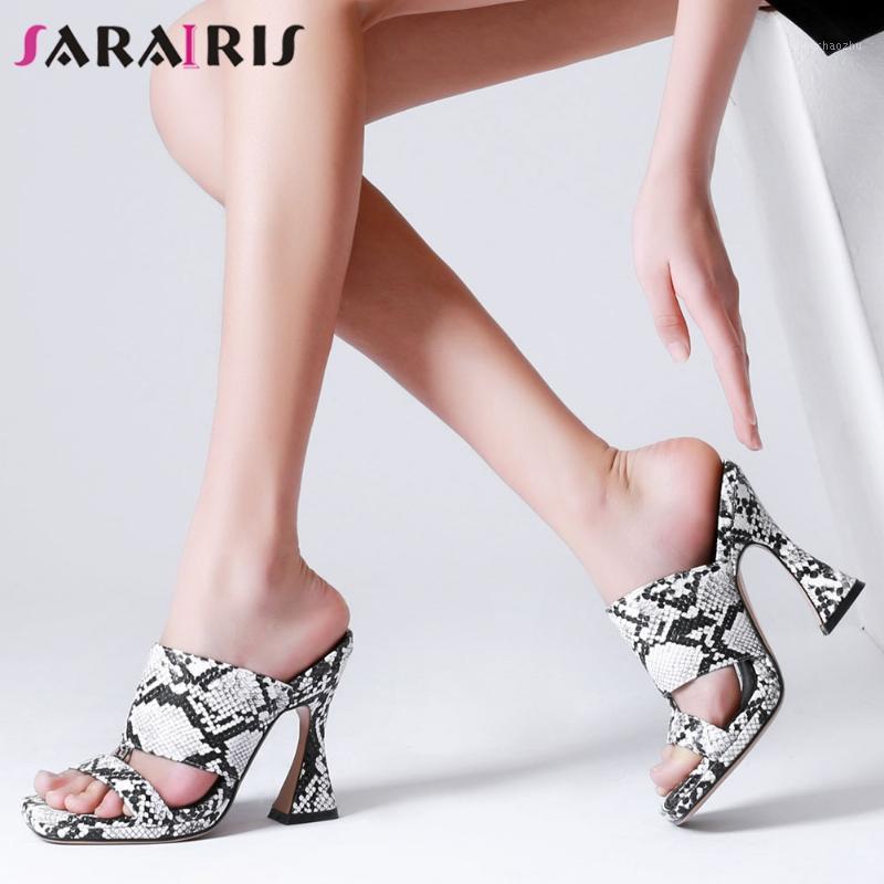 

SARAIRIS Super High Heels Summer Mules New Brand Square Open Toe Mules Women Fashion Heeled Fretwork Shoes Woman1, Multi