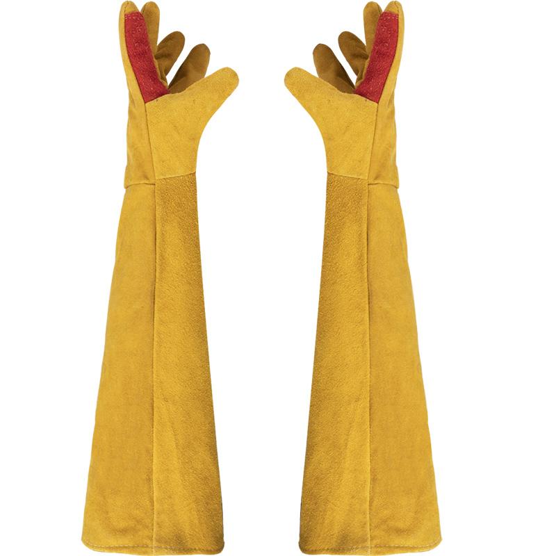 

Free-shipping super lengthen welding glove full genuine cow leather palm wear-resistant safety work gloves gardening protection