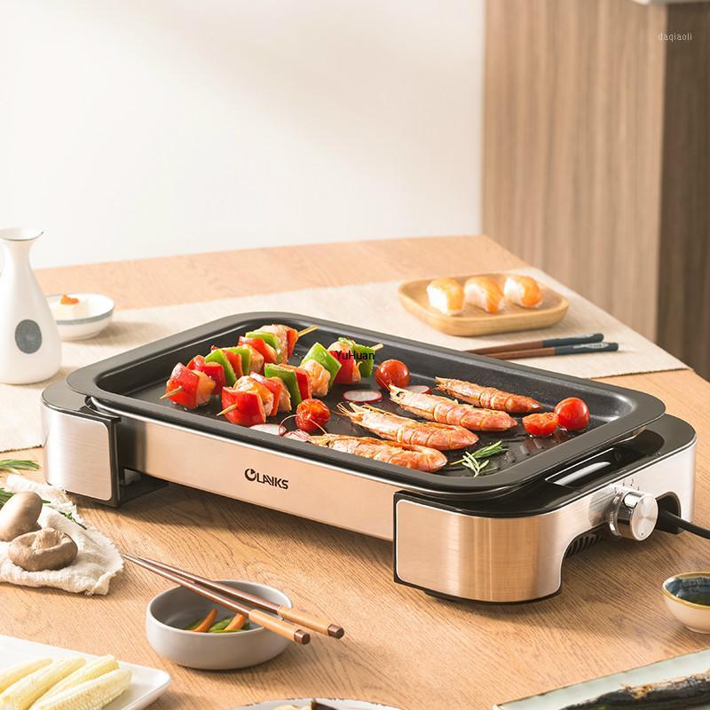 

220V Electric Barbecue Plate Korean Style Barbecue Plate Home Non-stick Smokefree Oven Pot Electric Grill1