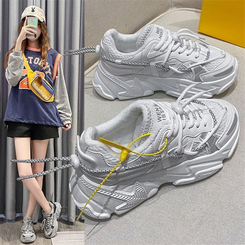 

2021 New Size 35-44 Black Male, Thick Lace Up to Sneakers Fashion Casual, Unisex Breathable Sport Shoes EUGN