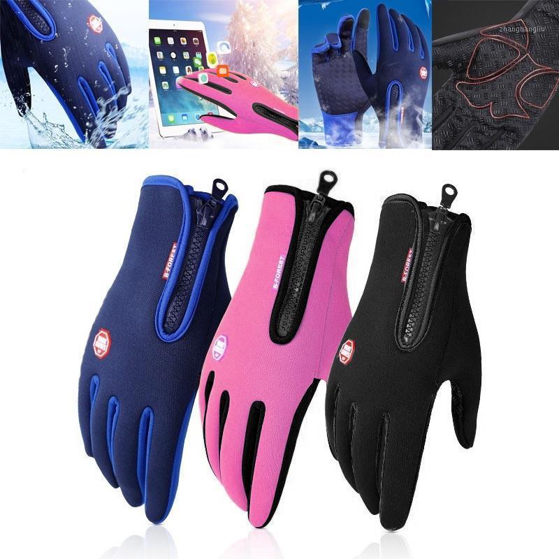

1 Pair Touch Screen Warm Skiing Gloves Non Slip Durable Gloves For Motorcycle Riding Skiing Bicycle Mobile Phone Winter1, Black