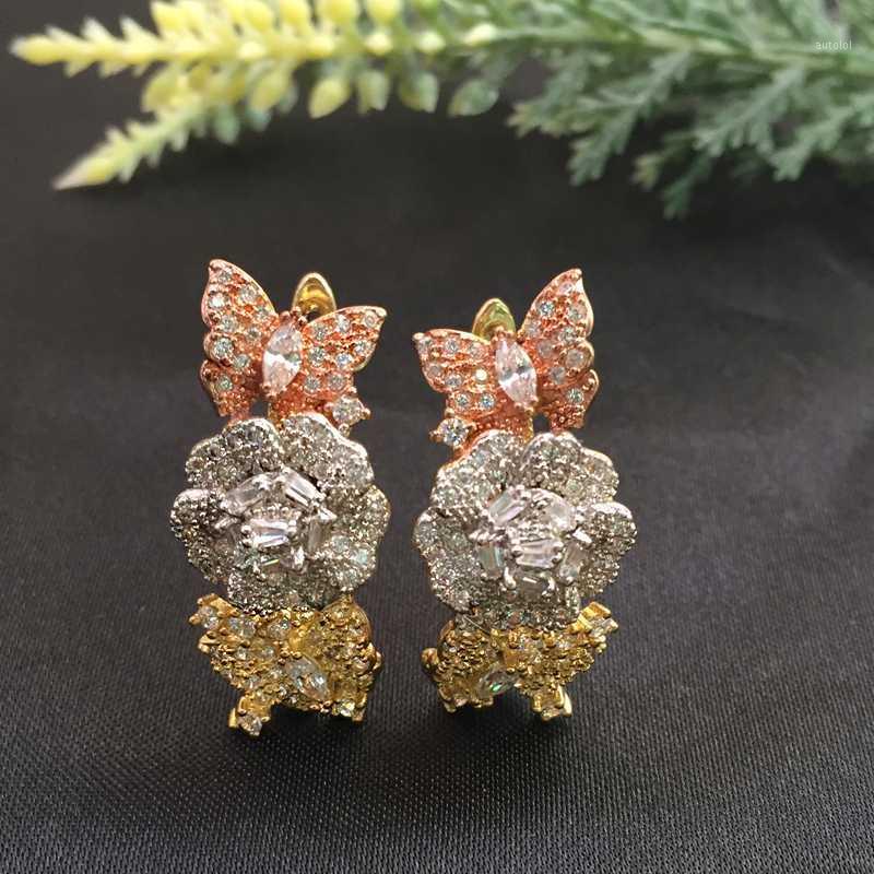 

Lanyika Fashion Jewelry Butterflies and flowers Ear Loops Micro Plated Banquet Wedding Earrings Romantic Bridal Daily Best Gift1