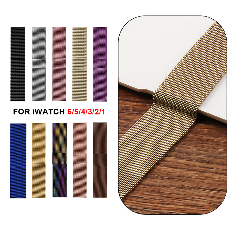 

Milanese Stainless Steel Metal Loop Watch band for Apple Watch Watchband 38 40 42 44mm Strap iwatch Series 6 5 4 3 2