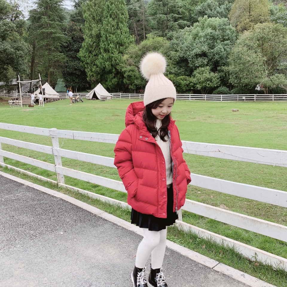 

New Baby Girls Jackets Winter Outdoor Fashion Children's Red Warm Coat Kids Girl thickening Hooded Outerwear Tops