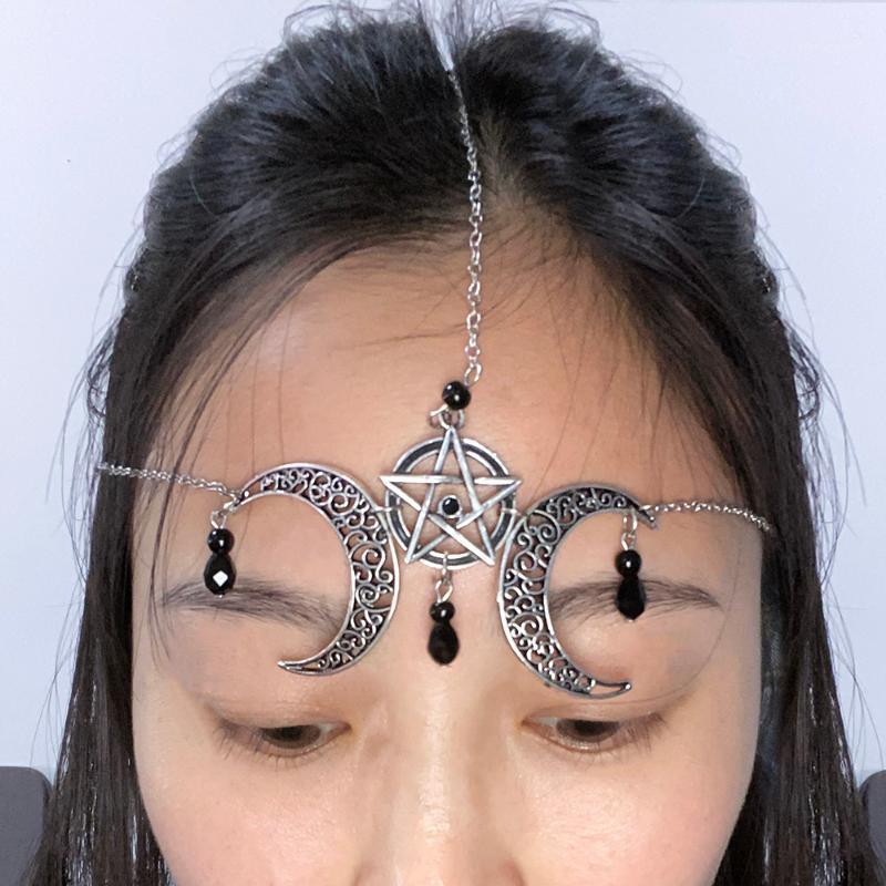 

Hair Clips & Barrettes Vintage Star Moon Punk Supernatural Headwear Cool For Women Witch Magic Mystery Cosplay Accessories Gothic Ethnic Jew, Golden;silver