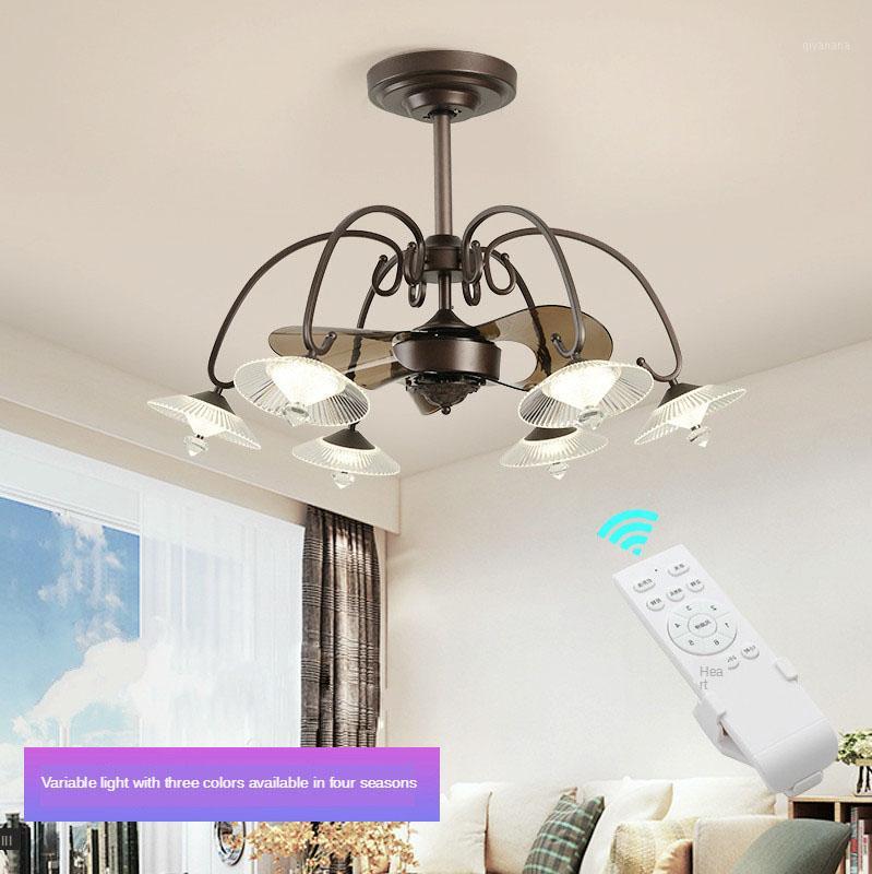 

110V / 220V LED Inverter Ceiling Fans Lamp Nordic Living Room Bedroom Led Ceiling Fans with Lights1