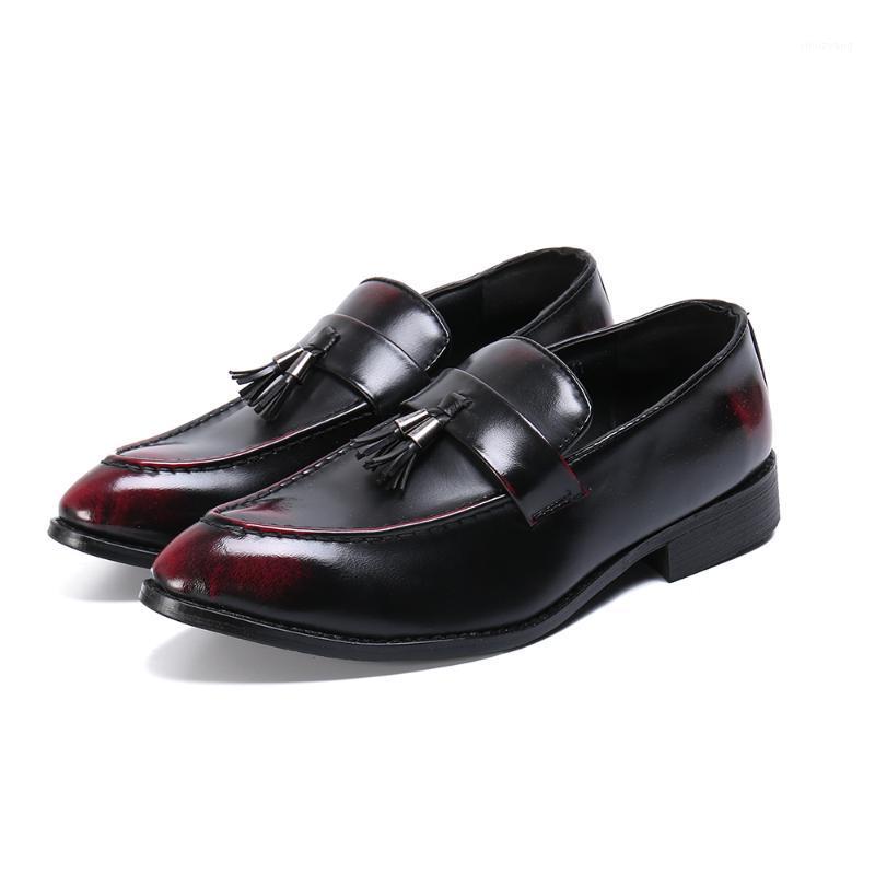 

Elegant Gradient Color Formal shoes men Fashion Tassel decorate Dress Shoes Slip On Casual Office Oxford For Men zapatos1, As pic