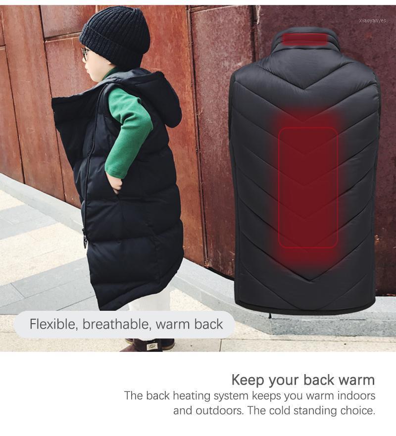 

Children Warm vest child Heating vest 2021 new winter autumn Children Smart heat coat USB charg 3-speed temperature control1, Yellow