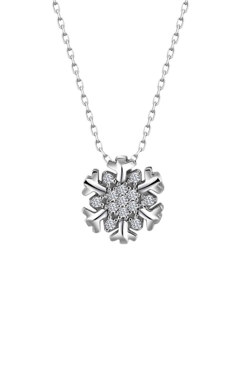 

Cubic Zirconia Certified Tiny Snowflake 925 Sterling Silver Pendant