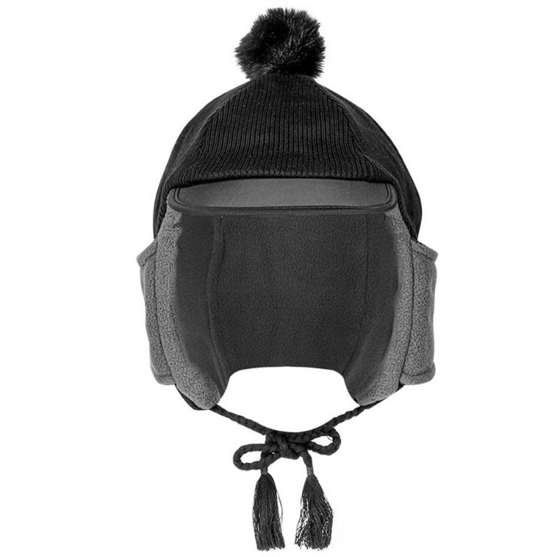 

Cycling Windproof Hat Trapper Hat Adjustable Fashionable Cap Headgear Bomber, Black