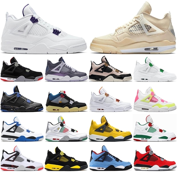 

2021 Fashion women men jumpman 4s 4 Basketball Shoes SAIL red Carnival Monsoon Blue Mushroom Mens Trainers top quality Sport Sneakers 36-47, 28 40-47