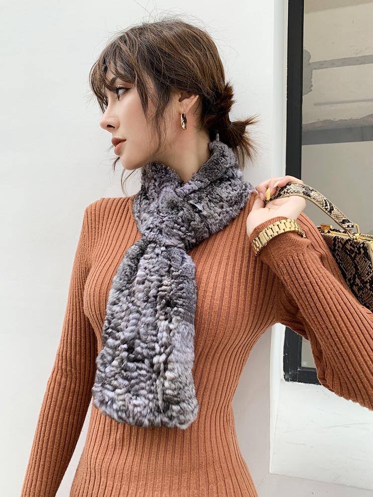 

Chinchilla winter new style fur collar black velvet chestnut fur scarf Size:80*13cm