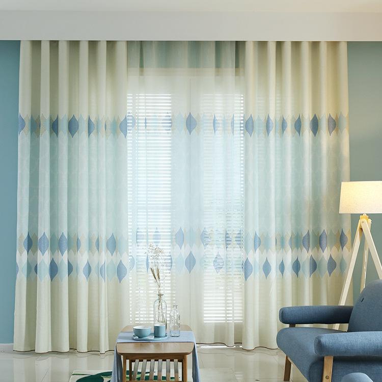 

High level European and American style shading curtains and voile for living room , bed room printing curtains, Grey coffee voile