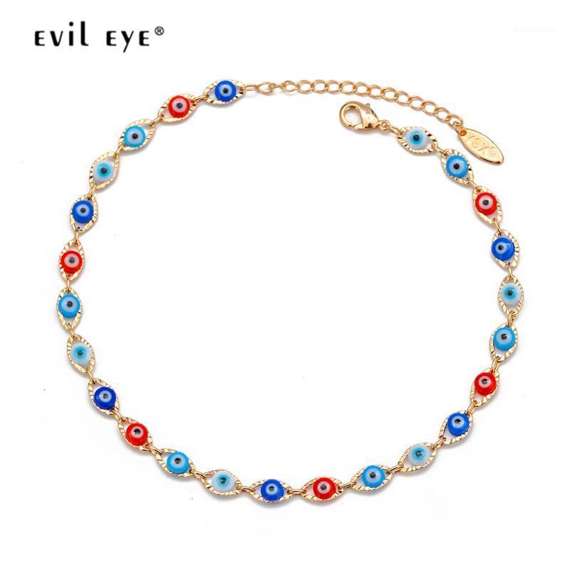 

EVIL EYE Dropping Oil Anklet Bracelet Gold Color Feet Chain Ankle Bracelet Adjustable Fashion Jewelry for Women Female EY67341