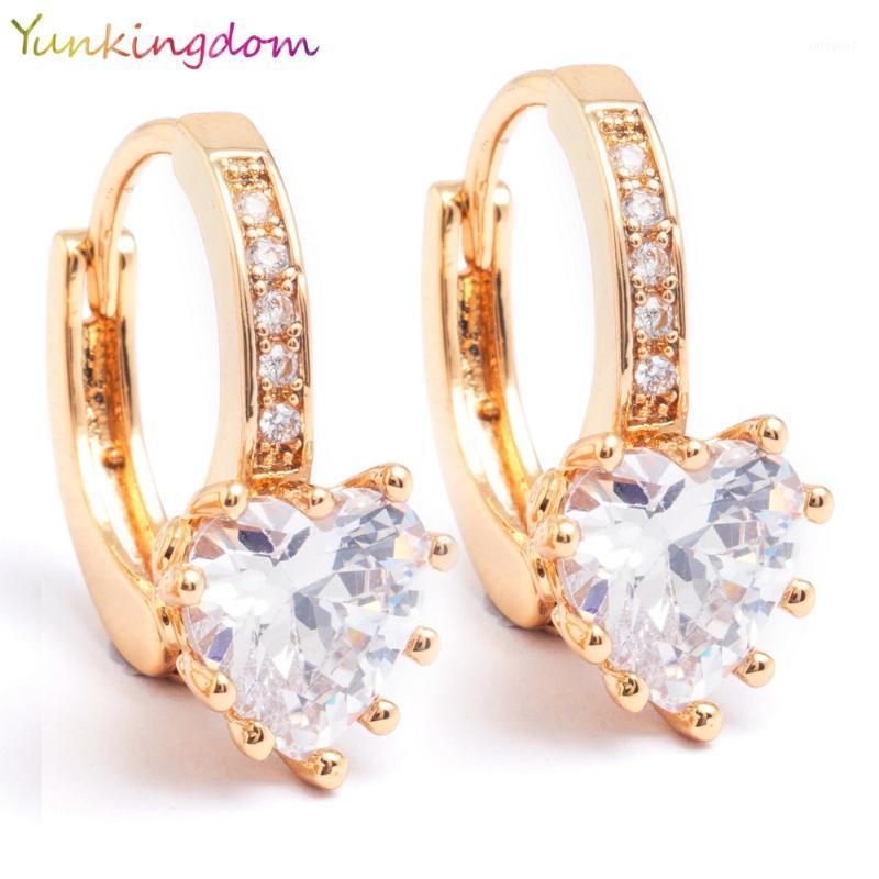 

Hoop & Huggie Yunkingdom Brand Love Fashion Charm White Cubic Zirconia Earrings Geometric Heart Shiny Rhinestone Earring Jewelry Womens1