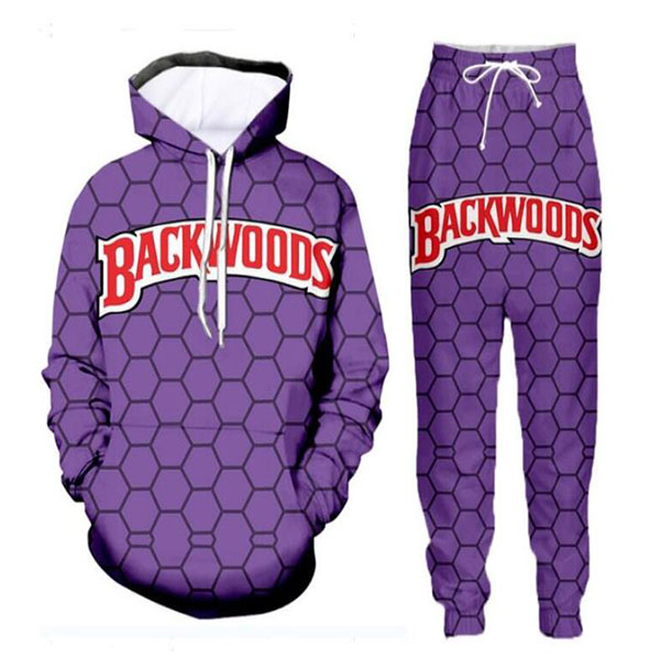 

New Men/Womens Backwoods Funny 3D Print Fashion Tracksuits Crewneck Hip Hop Sweatshirt and Pants 2 Pcs Set Hoodies T07, As the picture shows