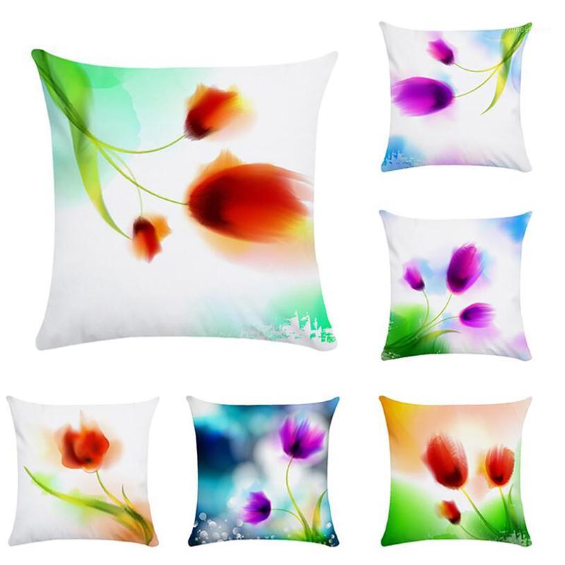 

Watercolor Romantic Poppy Flower Decorative Pillowcases Cushion Covers Cotton Linen Throw Pillow Case Kussensloop Home Car Decor1, 948777