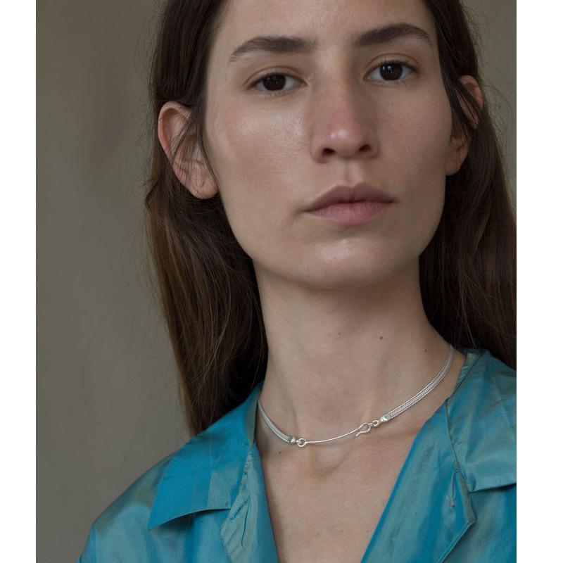 

Timeless Wonder Brass Geo Pave Hook Linked Necklace Women Jewelry Punk Designer Ins Trendy Hip Hop Top Unique Gothic Boho 7548