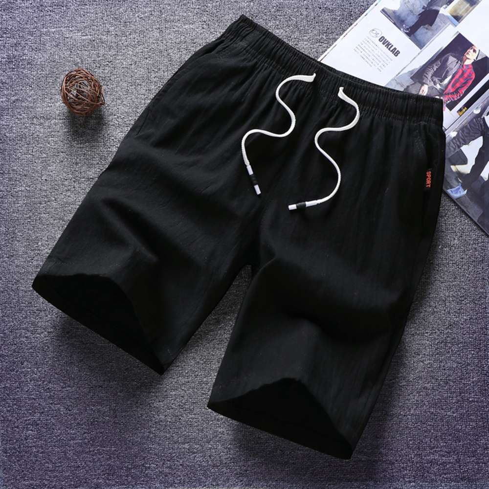 

2021 New Sweat Linen Summer Breathable Men Clothing Drawstring Board Shorts Male Bermudas Wear Plus Size J962, Green
