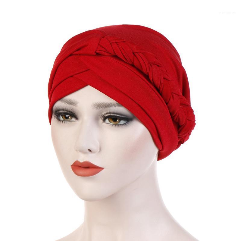 

Women Solid Plait India Hat Muslim Ruffle Cancer India Hat Chemo Beanie Turban Wrap Cap muslim hijabs 2020#0204y101, Navy blue