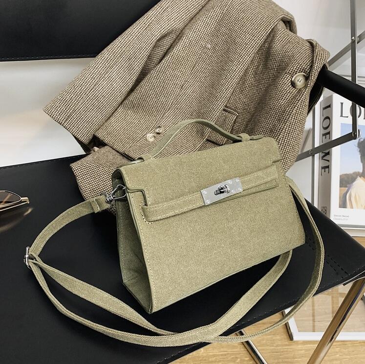 

wholesale women handbag elegant atmospheric leather handbag new solid color canvas portable shoulder bag fashion leather shoulder bag, Black;red