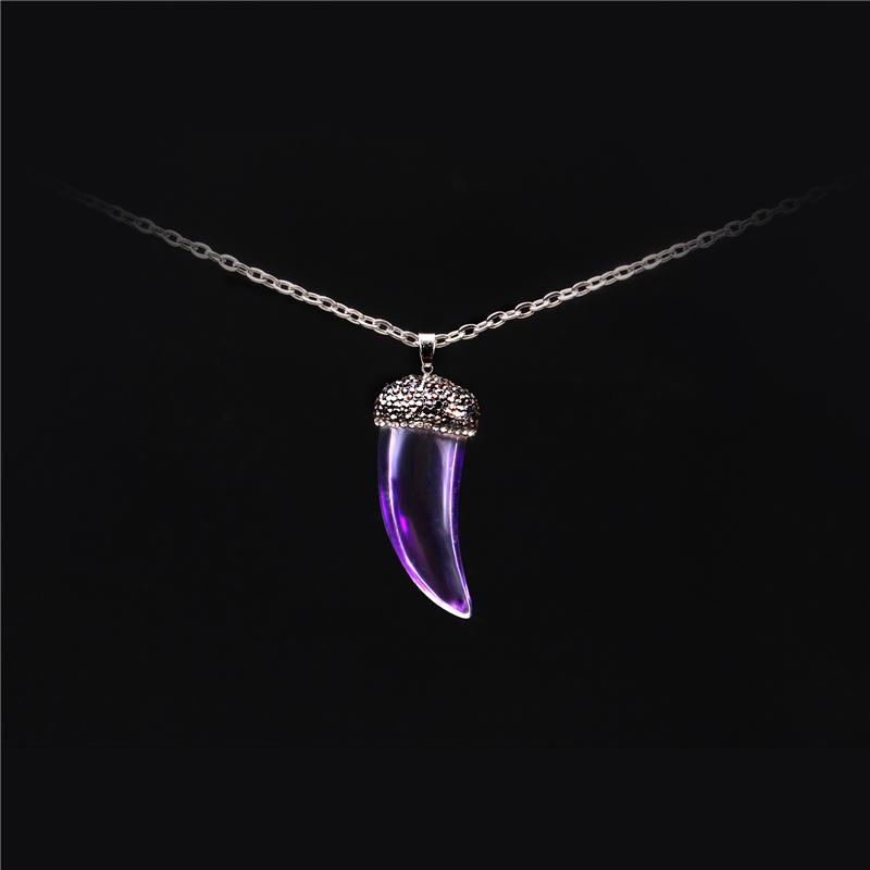 

Amethysts Necklaces Tribal Tooth Pendant Charms Necklace Chains Handmade Natural Stone Necklaces Crystal Jewelry for Women Men