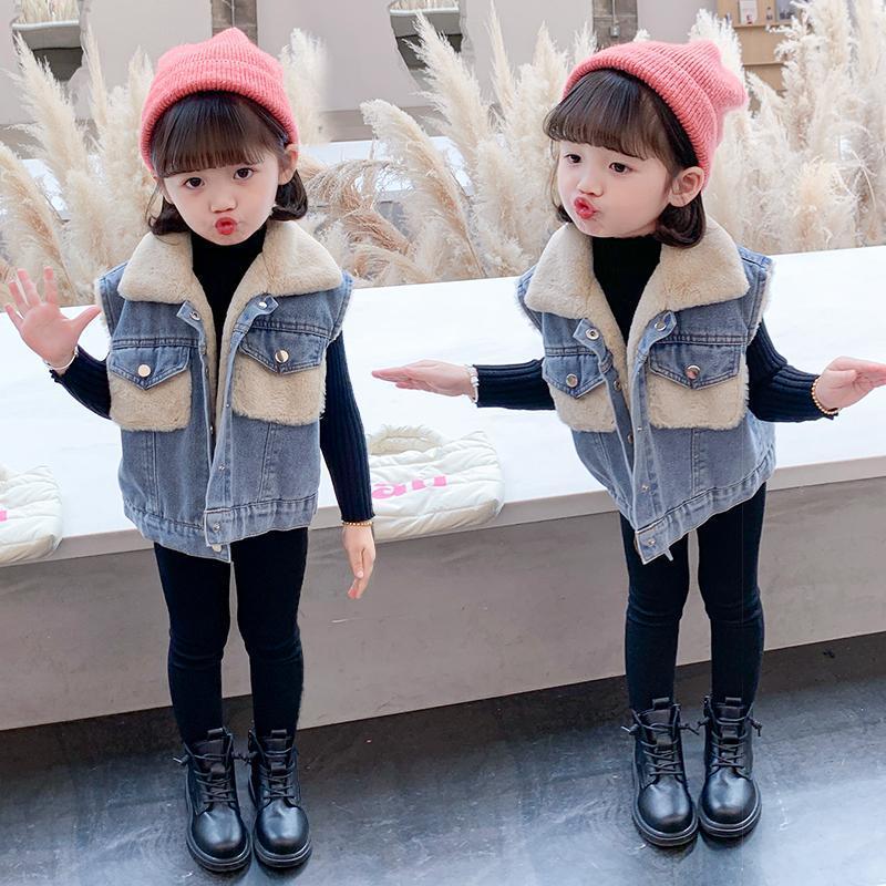 

Children's cowboy vest jacket boys' new autumn/winter vest with plush and thick waistcoat, Camo