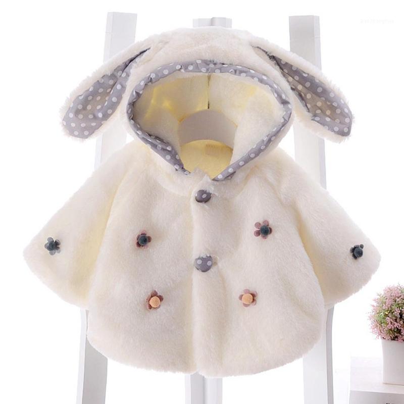 

Flower Hooded Coat Cotton Long Sleeve Solid Button Cardigan Sweatshirt Kids Girls Stitching Winter Ear Comfortable Jumper1, Pink