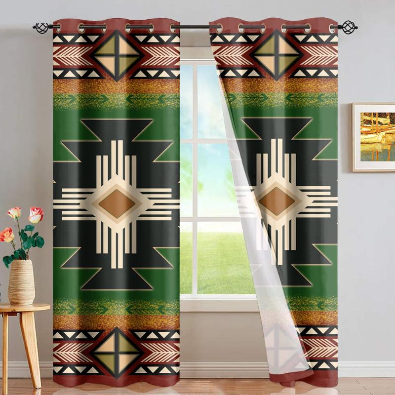 

DARMIAN Beautiful Color Tribe Abstract Design Window Curtain Home Decor Blackout Thermal Insulated Panels Washable Drape Set, Htaea1510d30
