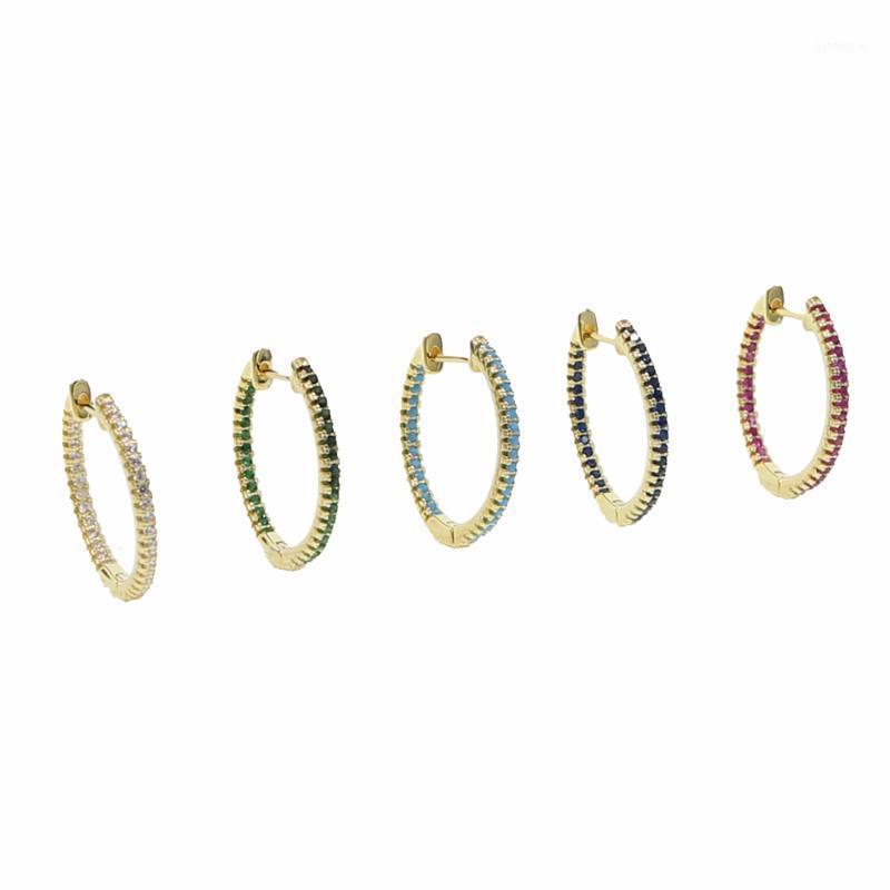 

22mm medium colorful cz hoop earring for women girl for DIY charm Hoop earring trendy jewelry1