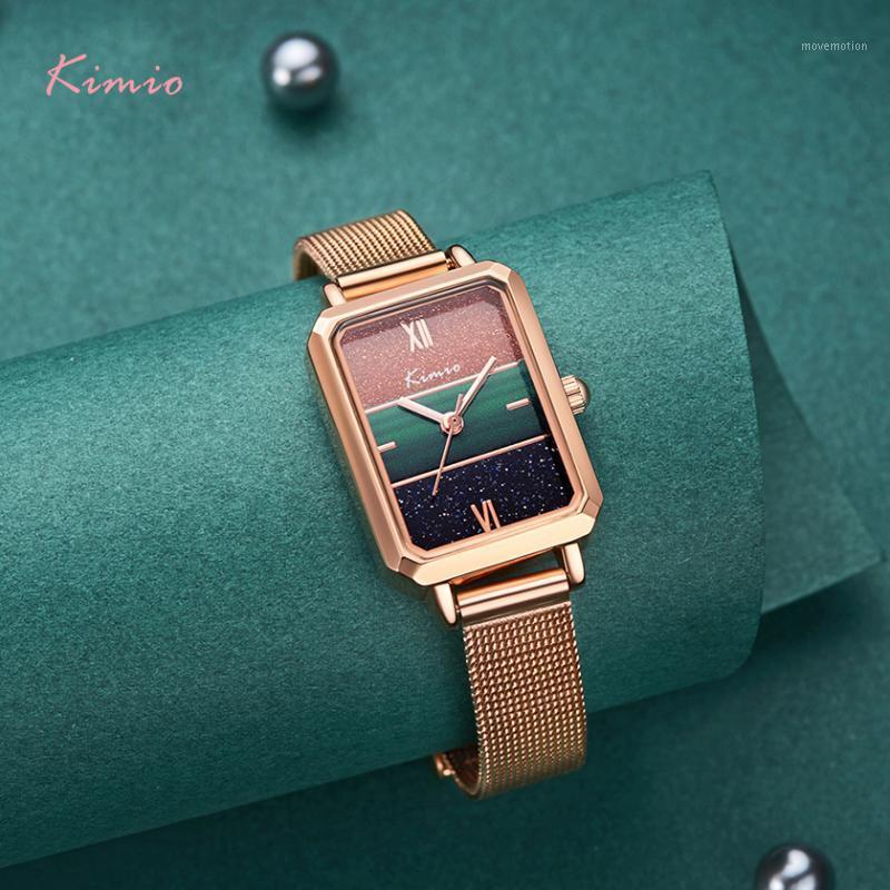 

KIMIO Brand Ladies Rectangle Watch For women 2020 New Starry Sky quartz Watches simple female Stitched dial wristwatch1, Women watch 4