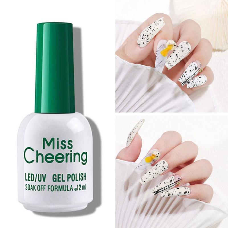 

12ml Quail Egg Shell Nail Polish 2020 New Popular Colors Varnishes Hybrid Semi Art White Permanent Glue Black Uv Nail Desig K3B8, As shown