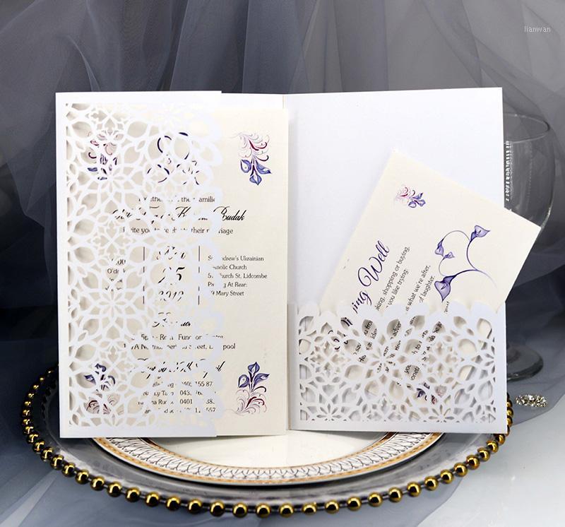 

50pcs Fancy Hollow lace card Retro hollowing out Invitation card Greeting Customize Business With RSVP Party Supplies1
