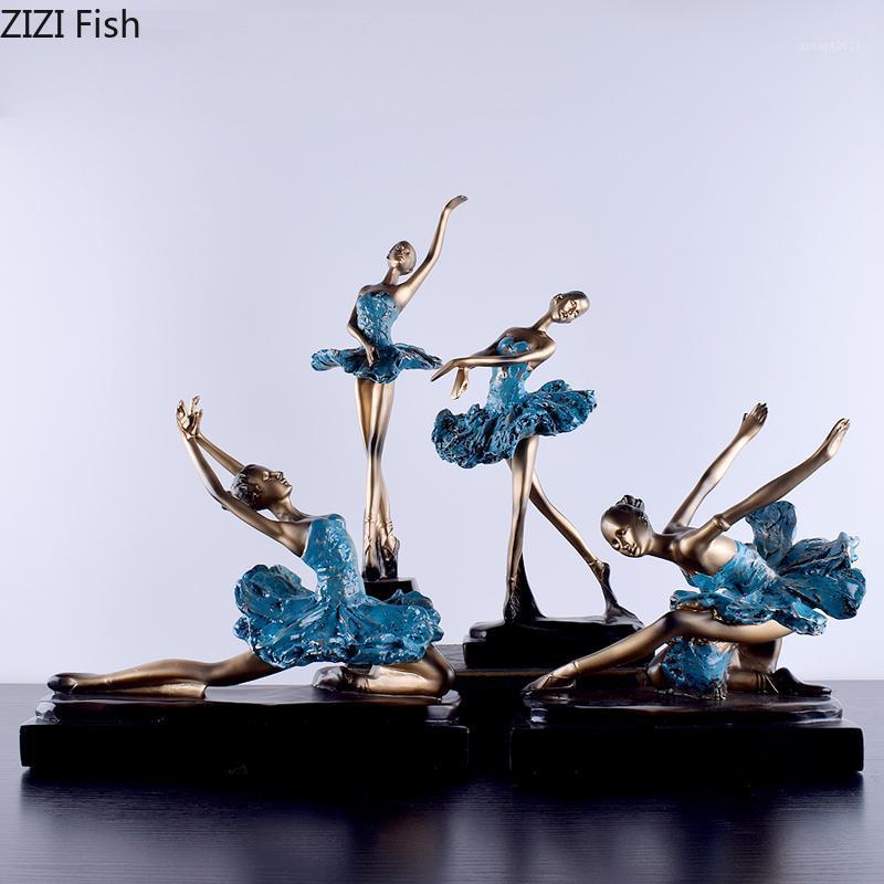 

Creative Ballerina Statue Ornaments Gold Silver Statue Resin Figurine Desk Decor Black Base Portrait Home Decoration Accessories1