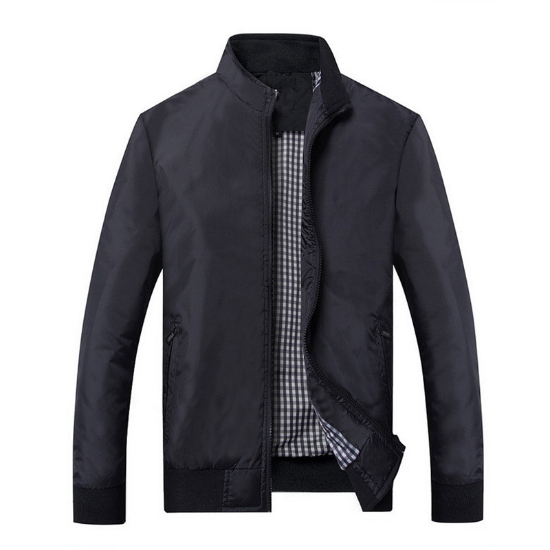 

2021 brand new men's casual jacket spring summer men's collar jacket jacket clothing, Black