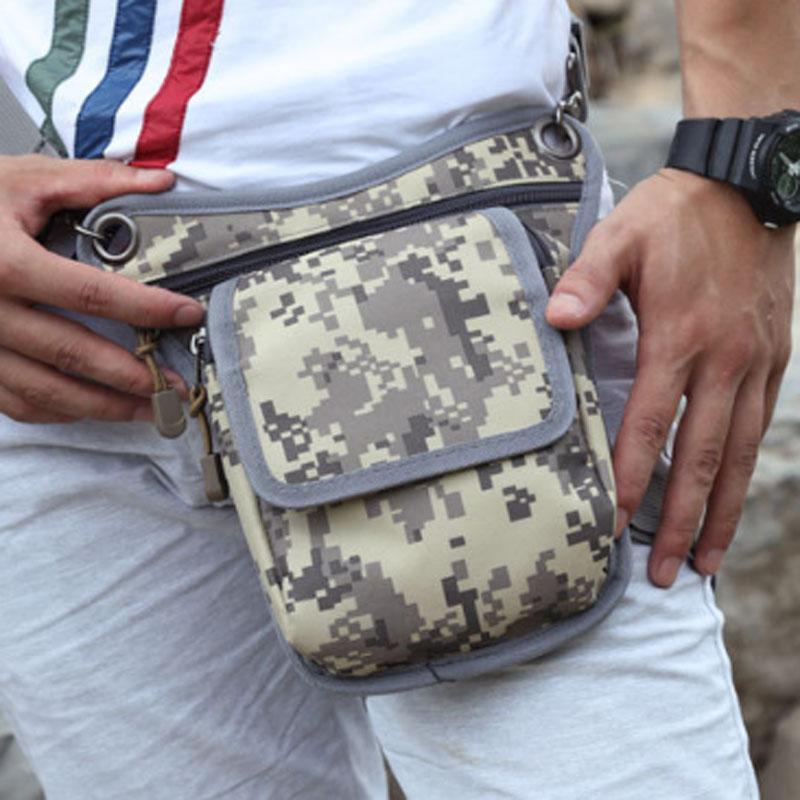 

Men Nylon Leg Bag Fanny Waist Pack Belt Hip Bum Motorcycle Rider Drop Thigh Pouch Retro Crossbody Shoulder Bags, Black
