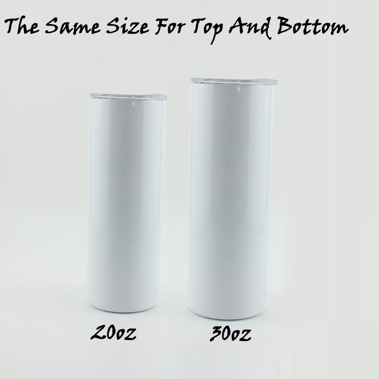 

Sublimation 30oz 20oz Stainless Steel Skinny Tumbler Slim Insulated Straight Tumblers Portable Coffee Cup Beer Mugs With Lid Travel Glass, Customize