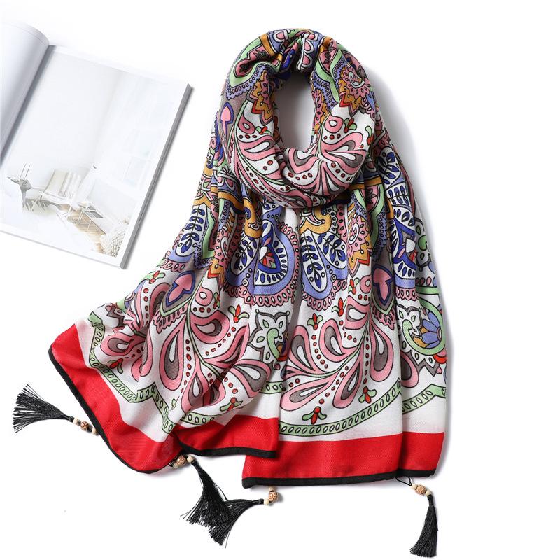 

Thin Sun proof print Cotton Women's Scarf Fashion Spring and Summer shawl