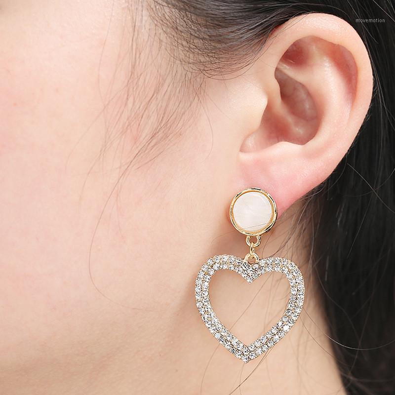 

Classic Crystal Round Star Pendant Earrings For Women Girls Fashion Shell Rhinestone Geometric Charms Stud Ear Jewelry Gifts1