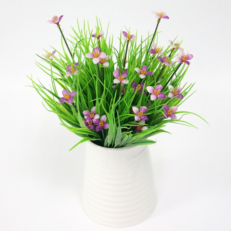 

Flone 7 Heads Artificial Plastic Plants Orchids Simulation Flowers Branch Bouquet Fake Flower Wedding Home Office Party Decor, Purple