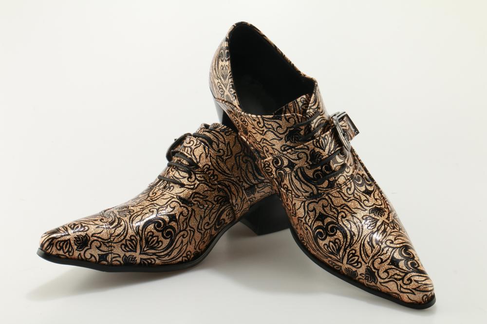 

CH.KWOK Painted Men's Bussiness Dress Shoes Point Toe Genuine Leather Oxford Men Shoes Formal Wedding Party Plus Size 46, As pic