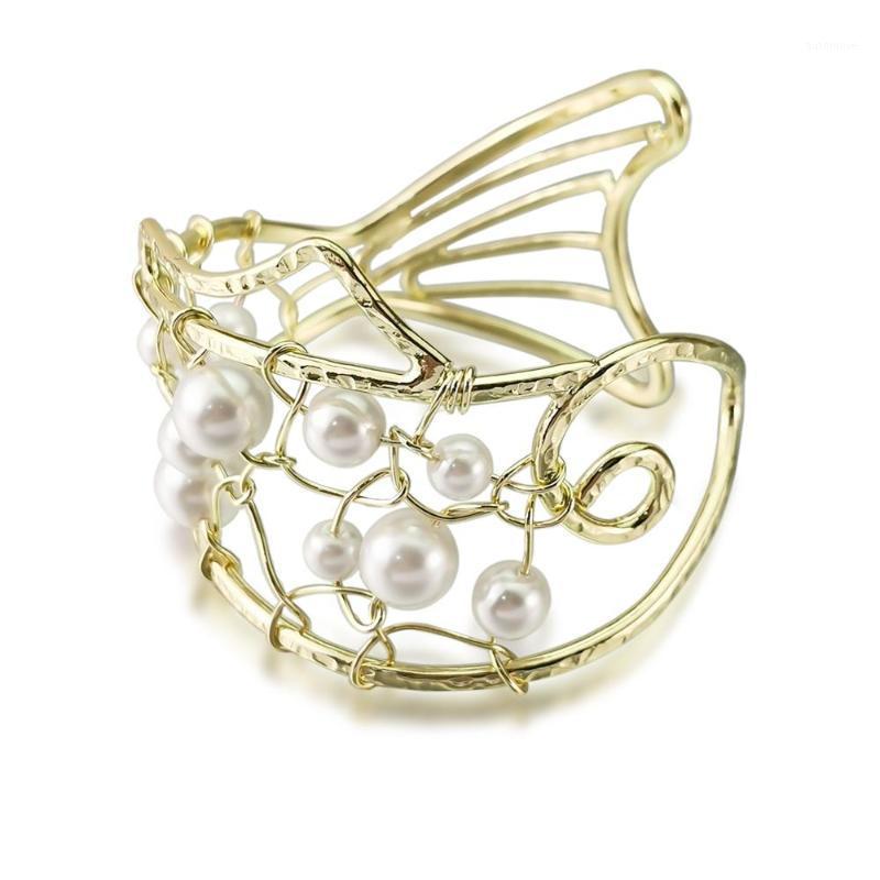 

Vintage Fish Shape Cuff Bracelets Bangle Imitation Pearl Bracelet For Women Statement Fashion Party Jewelry Animal 2011 UKMOC1