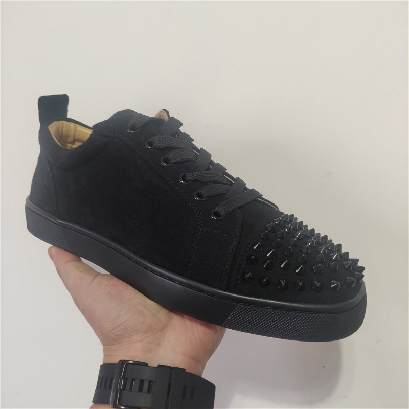 

2021 Red Bottom Low Cut Spikes Flats Shoes Best Qualtiy For Men Women Leather Sneakers Casual Shoes With Dust Bag