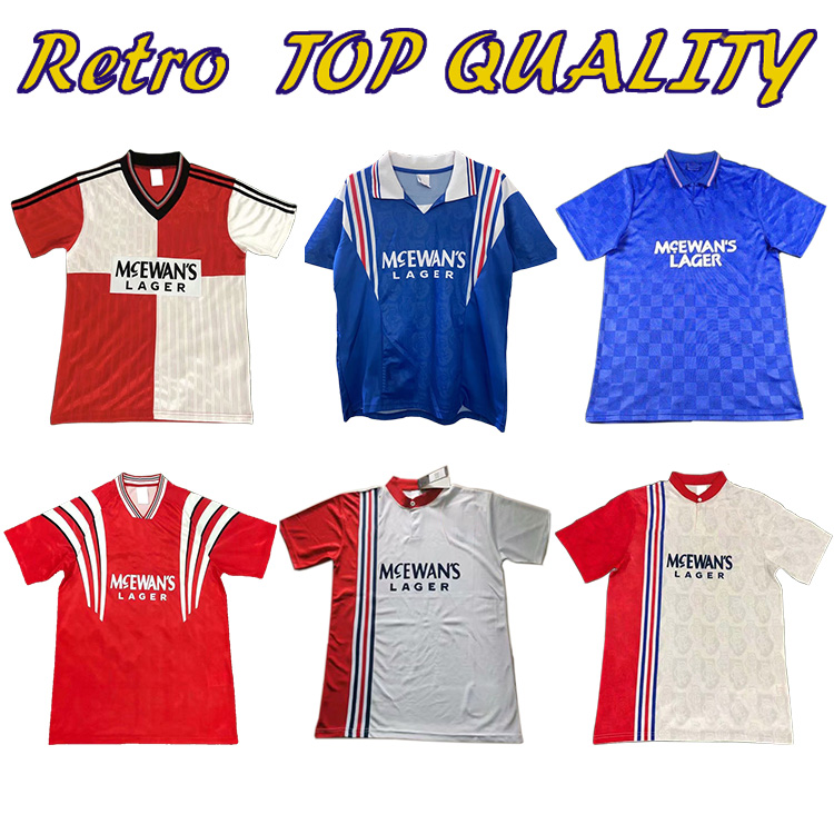 

TOP vintage 95 96 97 99 01 Glasgow Rangers Retro soccer jerseys 03 87 90 92 93 94 Shirts football Uniforms, 84-87 home