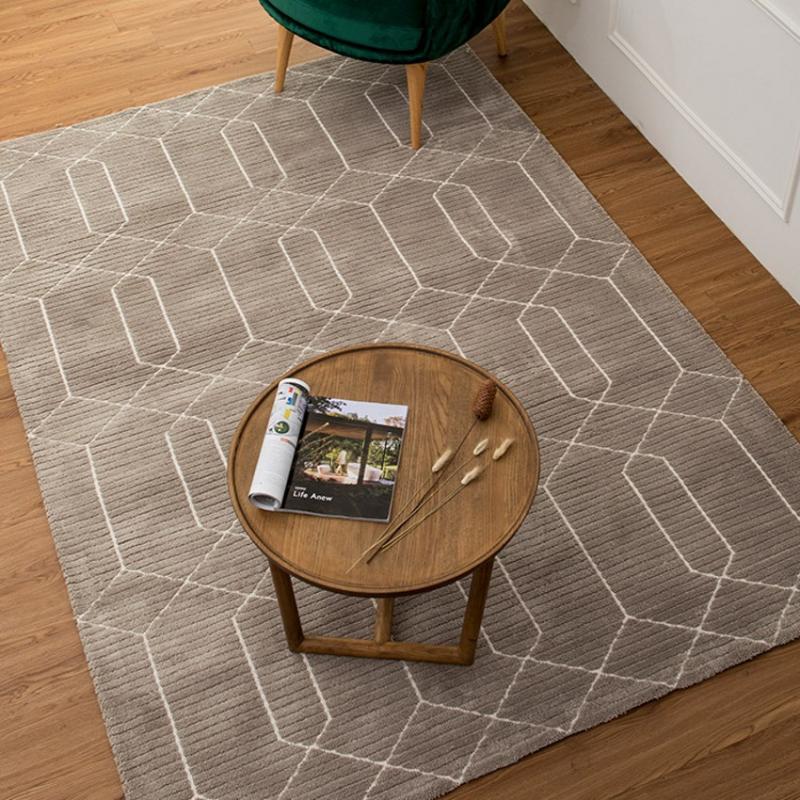 

Large size 1.5cm thickness woven geometric are rug ,INS popular Nordic decoration living room carpet, villa rug, hotel rug, As picture