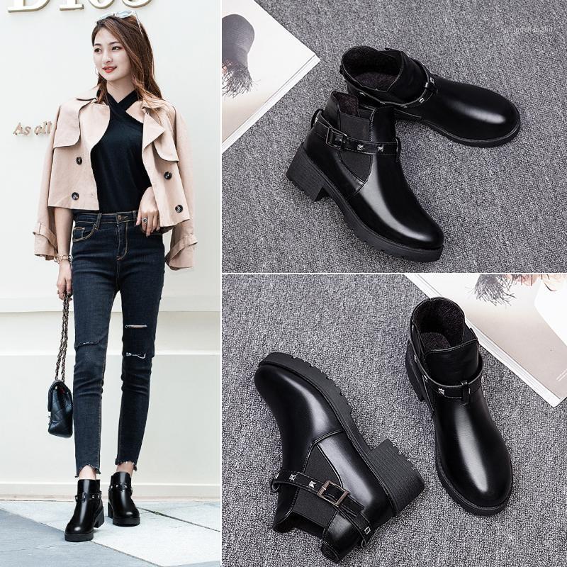 

Snow boots classic heels suede women winter boots warm fur plush Insole ankle women shoes hot lace-up shoes 20201, Black