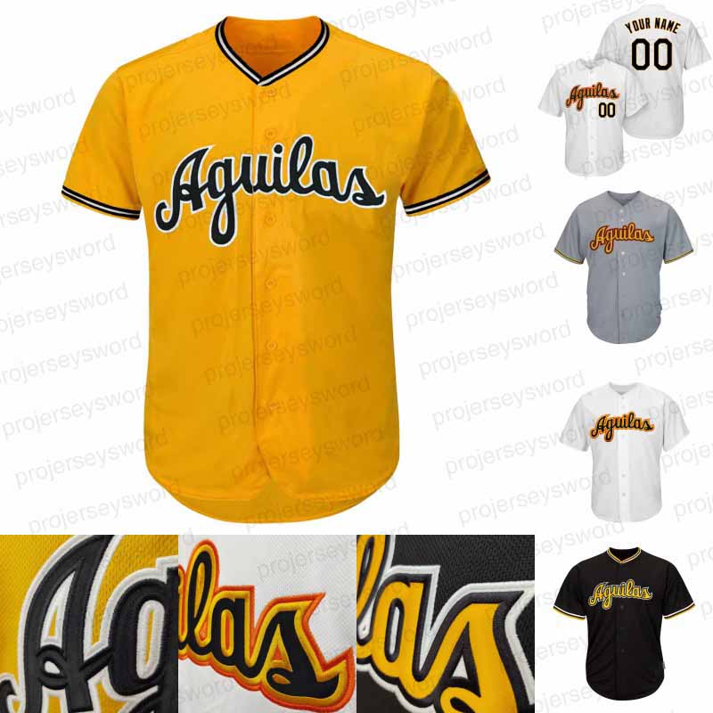 

Aguilas CIBAENAS Dominican Custom Baseball Jersey Black Yellow Grey White Stitched Name Number, Custom yellow