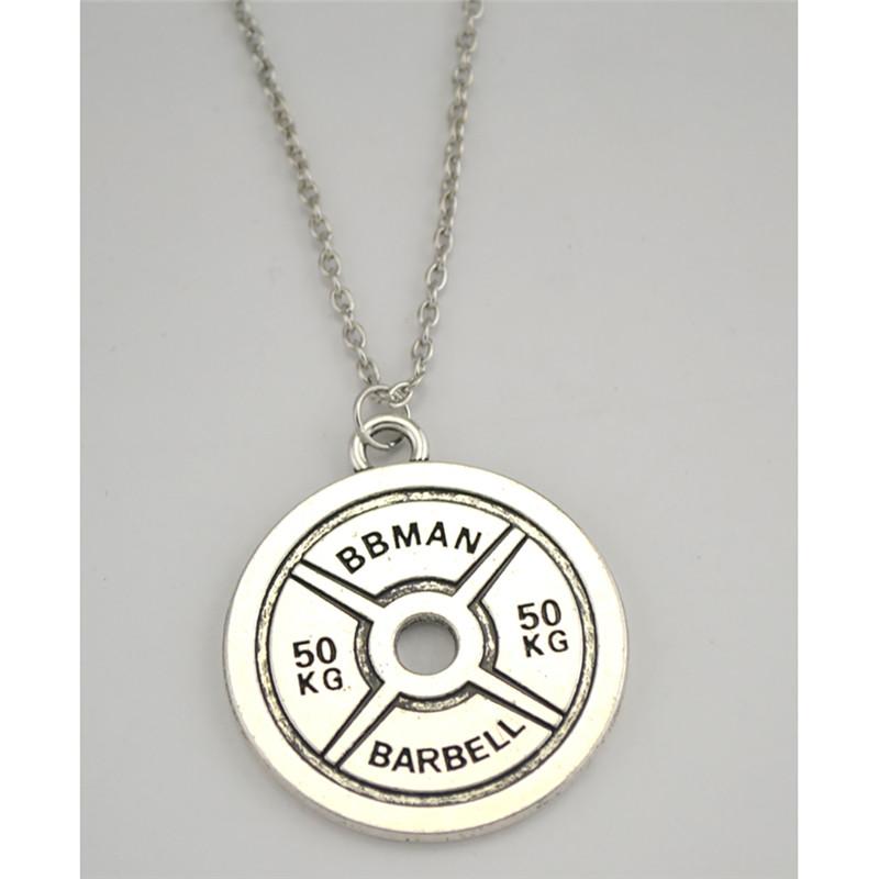 

New Design Barbell Pendant Necklace Unisex TRAIN HARD OR GO HOME Sporty 3D Jewelry Fitness Feeling Zinc Alloy Dropshipping